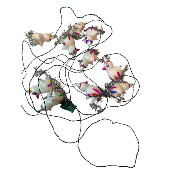 RARE Vintage Genuine Italian Miniature Christmas Bird In Need Lights MCM 12ft - Picture 4 of 9